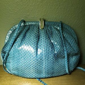 Teal Blue Vintage Vanessa Handbag Shoulder Purse